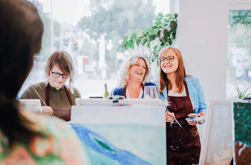 Paint & Drink mit Strukturpaste Hamburg